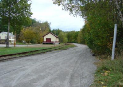 Rail Bed is graded and stone dust filled between the Andover Elementary-Middle School and Potter Place Depot.